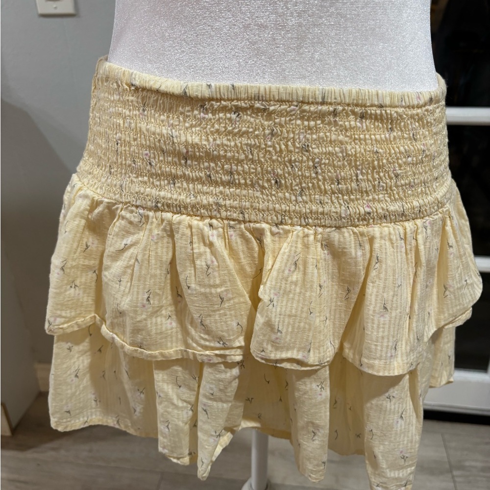 Cotton On Light Yellow Ruffled Mini Skirt